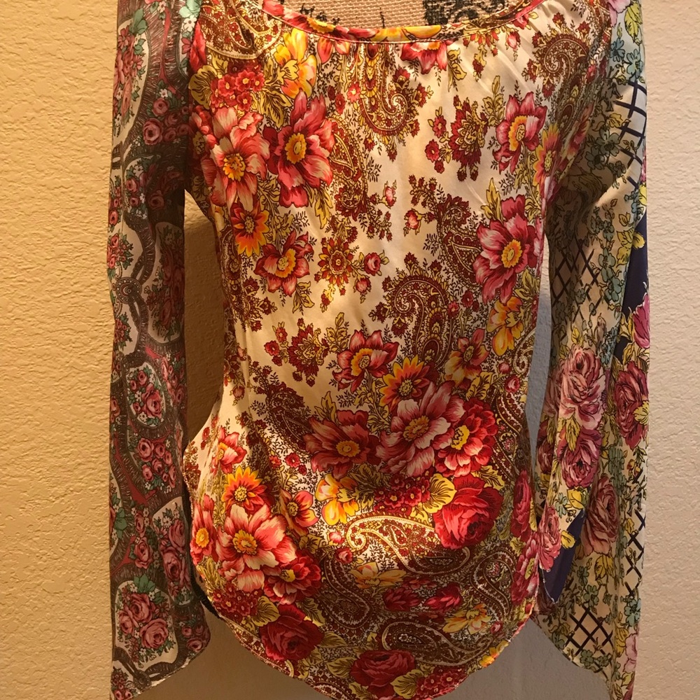 Johnny Was Like Multi-Color Blouse 100% Silk - image 5